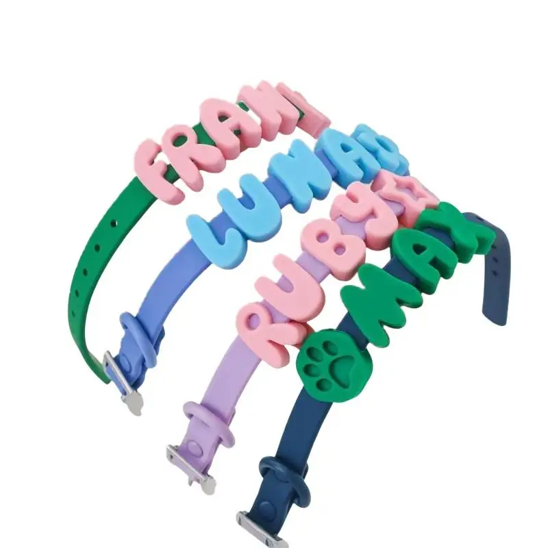 DIY Silicone Letter Charms Custom Dog Name Decor Anti-Fall Waterproof Fit for Thick Thin PVC Pet Collars
