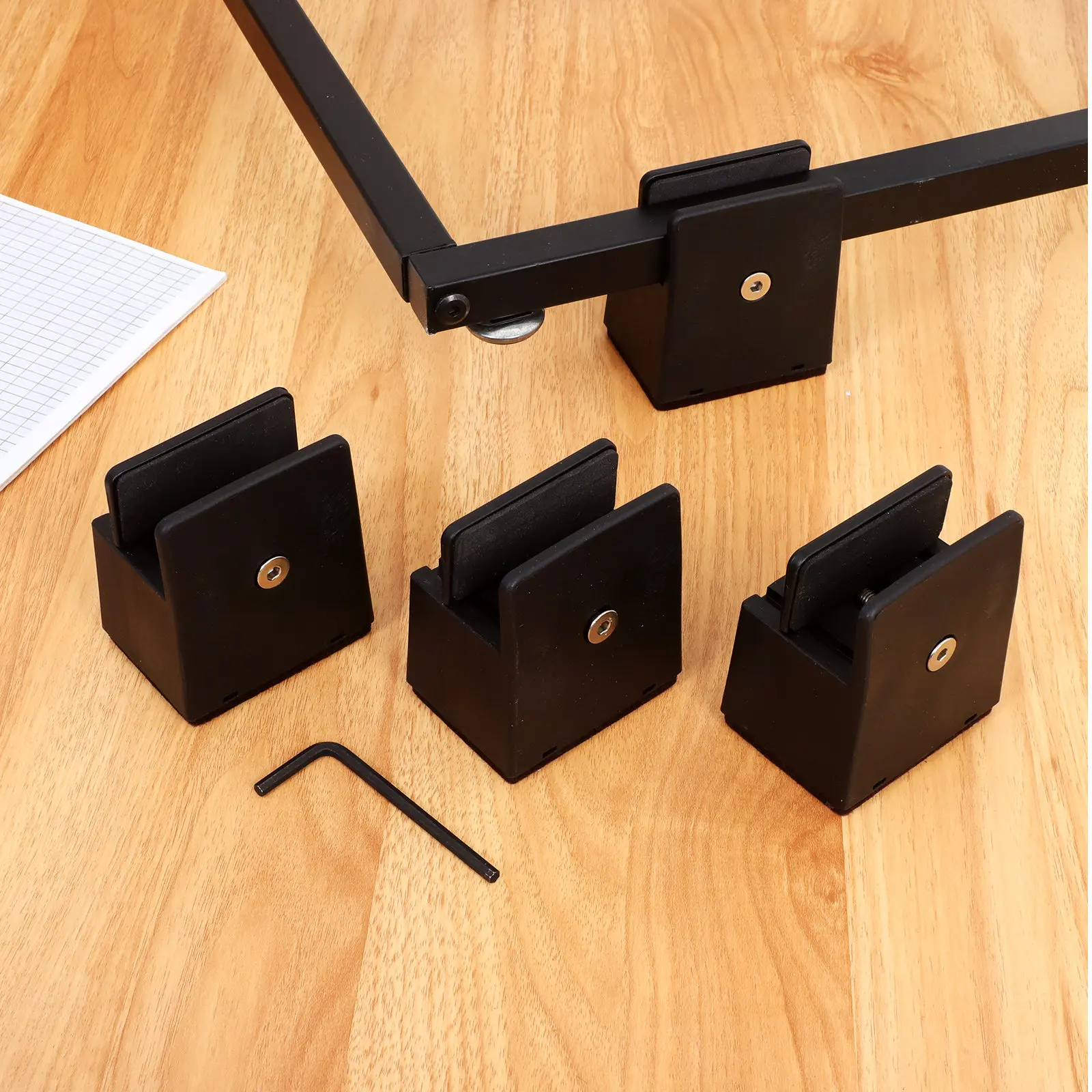 4Pcs Furniture Foot Pads Adjustable Metal Furniture Risers Bed Table Desk Cabinet Couch Height Extenders Anti Slip Floor