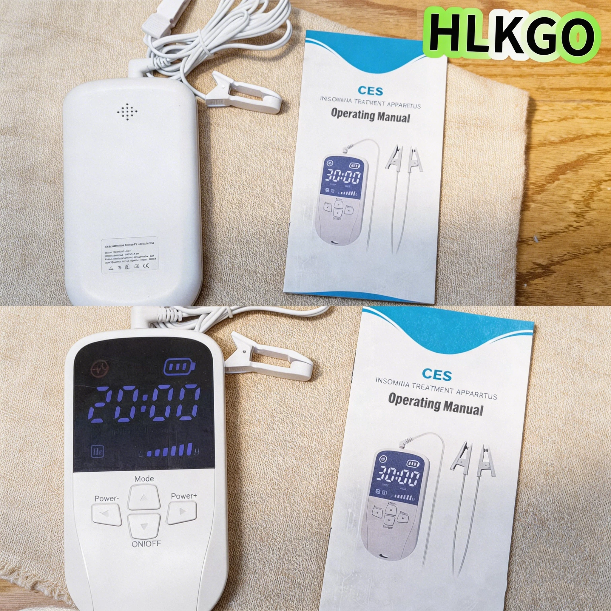 

Портативный стимулятор для электротерапии черепно-мозговой зоны (CES) с беспроводными электродами-клипсами для ушей и повязкой на голову для снятия бессонницы и стресса