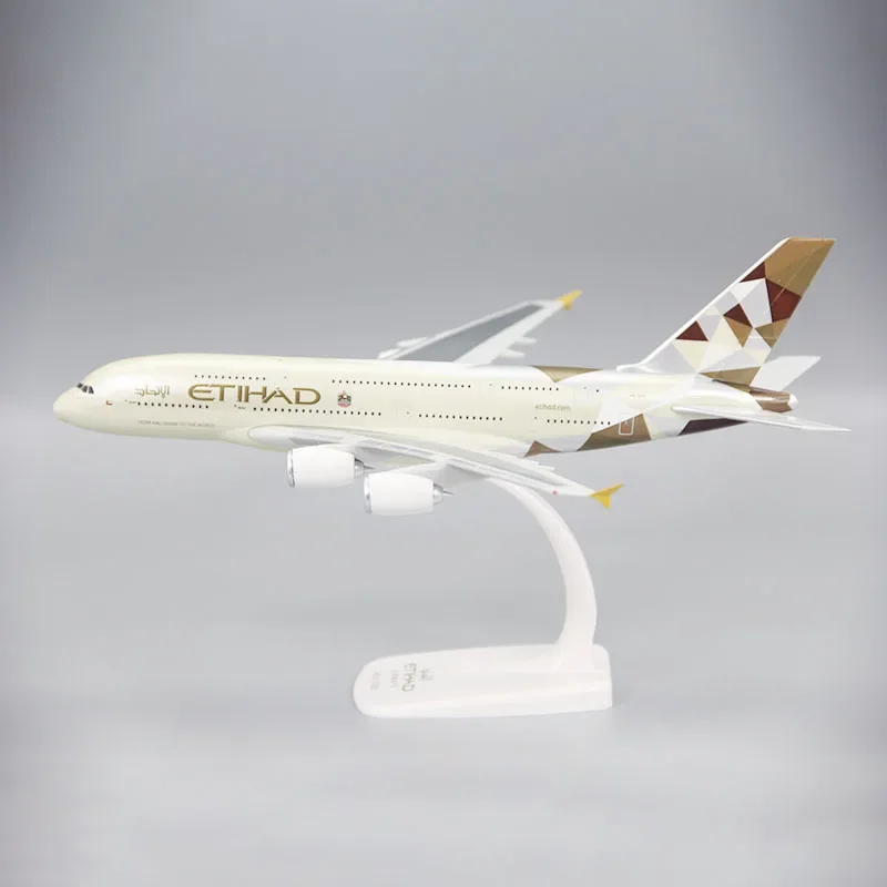 1/250 Scale A380 ETIHAD Airline Aircraft Plastic ABS Assembly Plane Model Airplanes Model Toy For Collection-NEW LIVERY