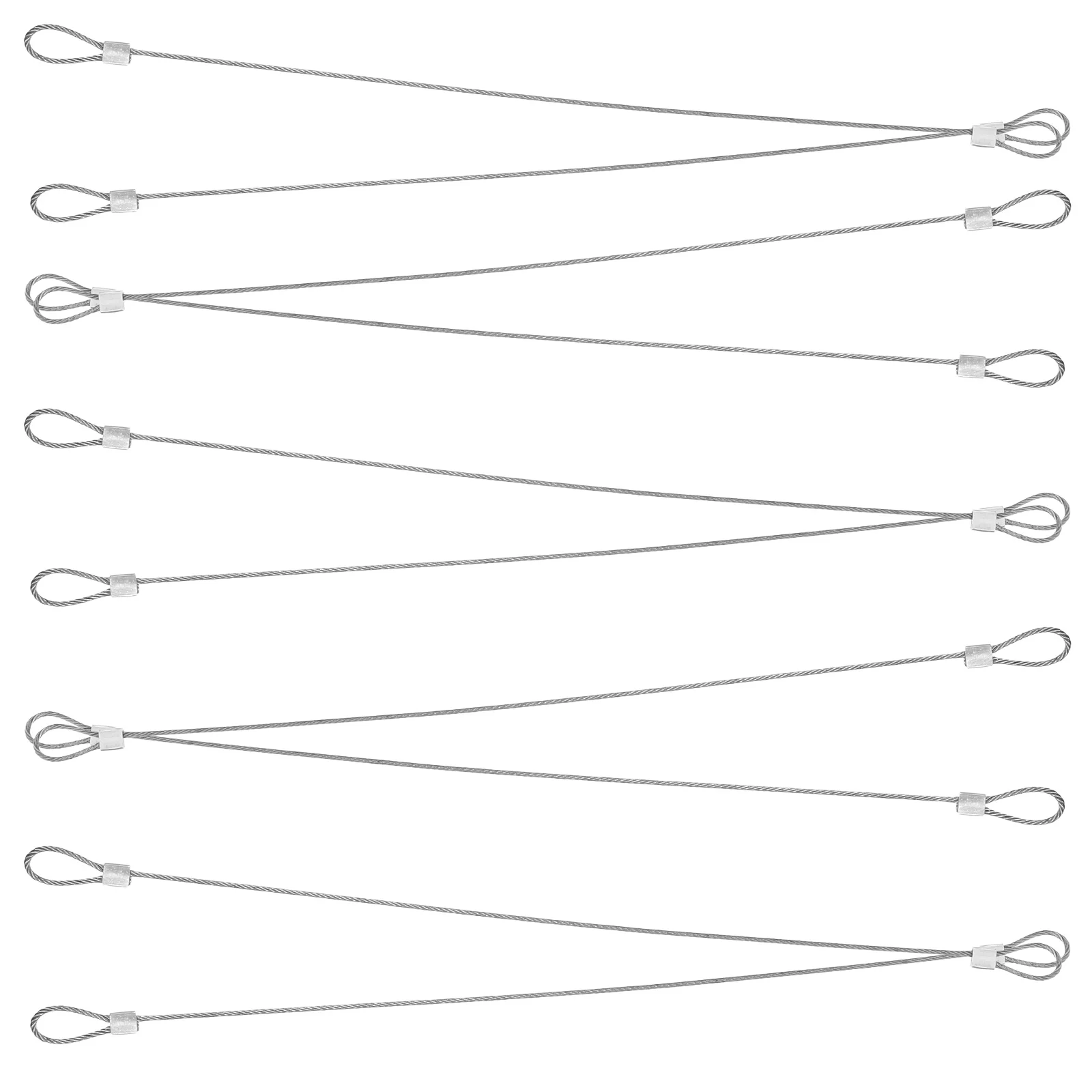 

10 Pcs Stainless Steel Wire Rope Ferrule Aluminum Sleeve with Loop Security Cable