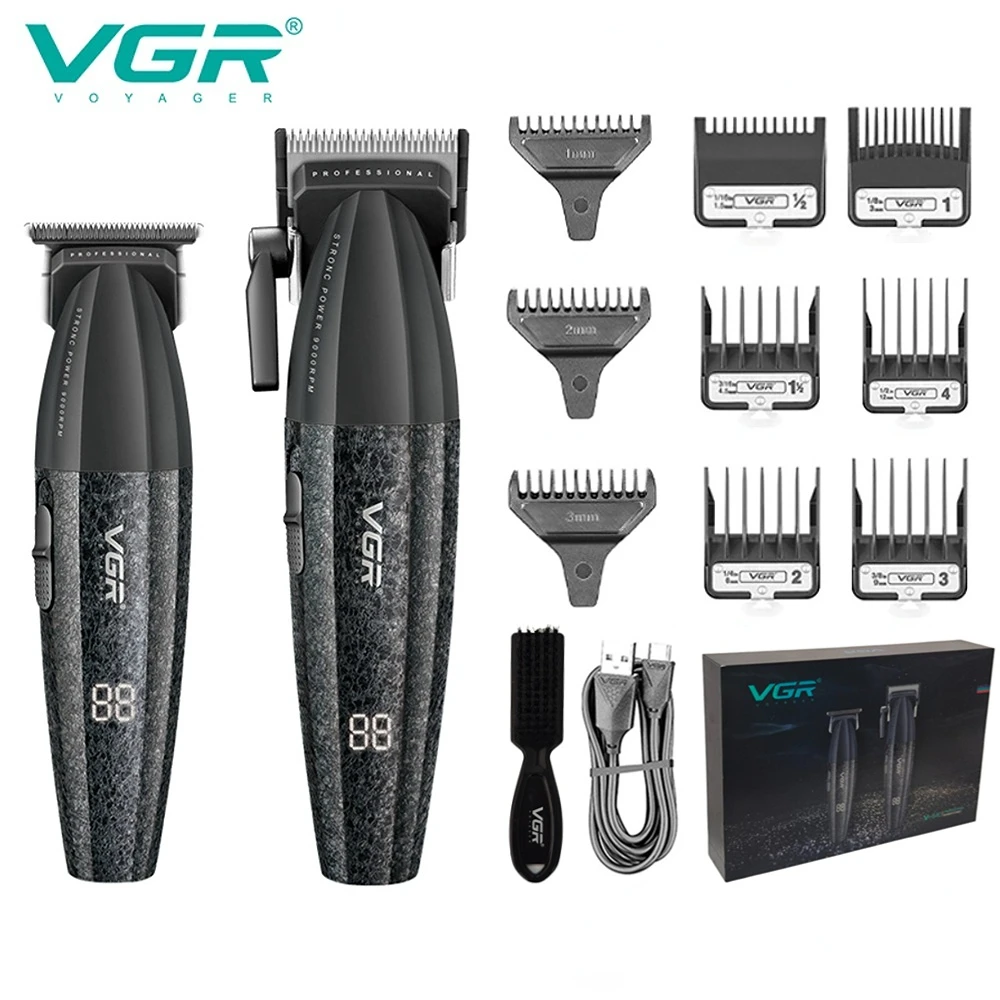 VGR Hair Trimmer Professional Electric Hair Clipper Barber Hair Cutting Machine 9000 RPM Haircut Metal Trimmer for Men V-640