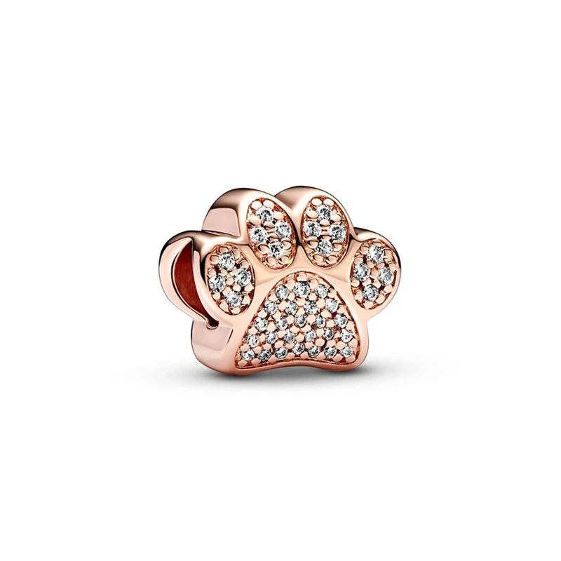 Hot Sale RoseGold Circular Flower Charm Beads Fit Original Pandora 925 Sterling Silver Bracelet DIY Women's Holiday Jewelry Gift