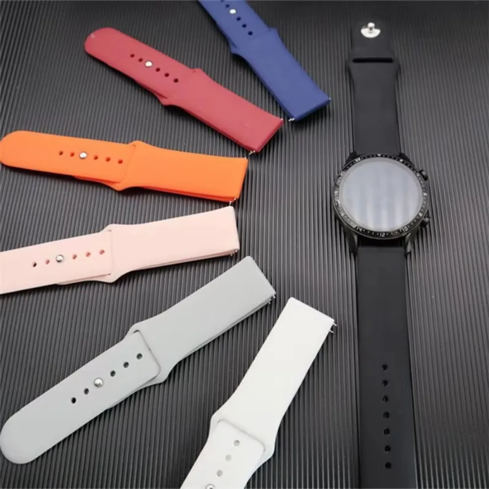 20mm 22mm Sport Silicone Band for Samsung Gear S3 Frontier for Huawei Watch GT 2 3 Pro 46mm for Amazfit GTR GTS Gym Men Women
