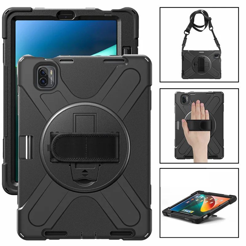 

For XiaoMi Mi Pad 5 6 MiPad5 Pro MiPad 6 Pro 11 inch 2023 Case Heavy Duty Armor Silicon + PC Kids Shockproof Cover Shell+Strap