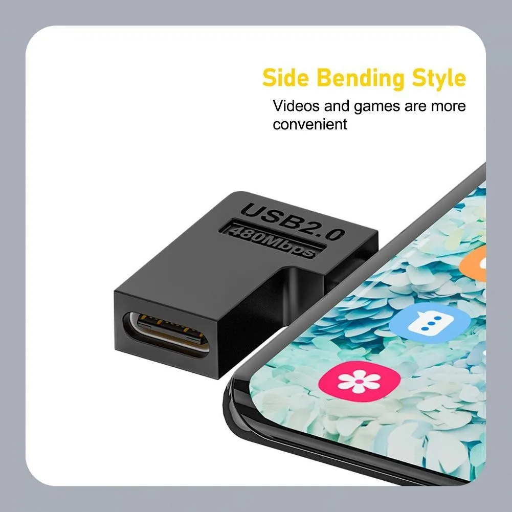 Type-C Female to Micro USB Male USB2.0 Adapter Female USB-C 90 Degree Converter Adapter For Android Samsung