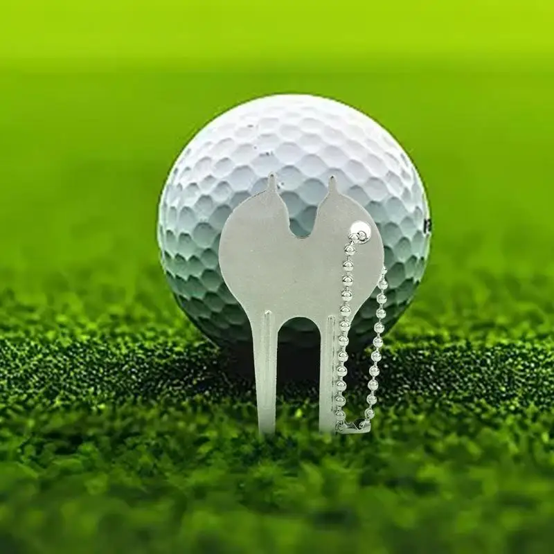 

Metal Golf Divot Tool Lawn Maintenance Golf Putting Fork Zinc Alloy Green Fork Ball Marker Golf Accessories Training Aid