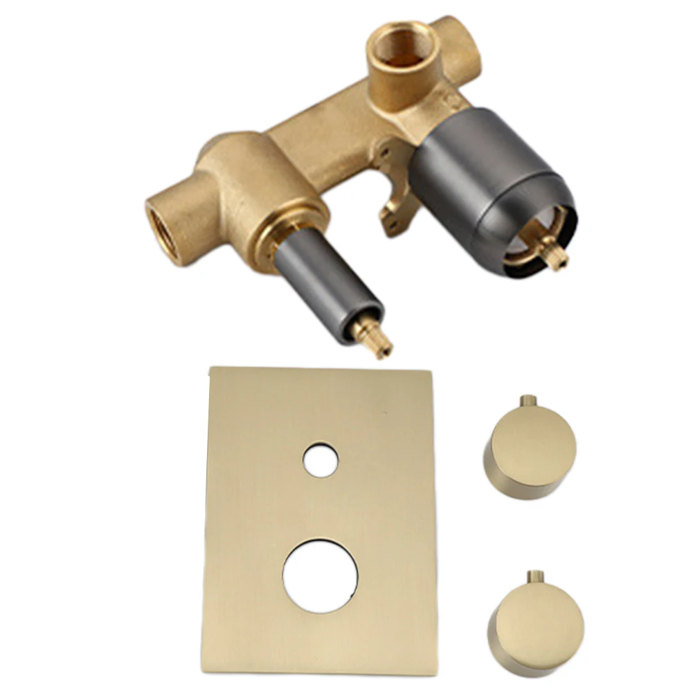 

Brass Thermostatic Shower Mixer Valve Concealed Chrome Finish Compact Design Easy Install Suitable for Gravity Fed Combi Systems