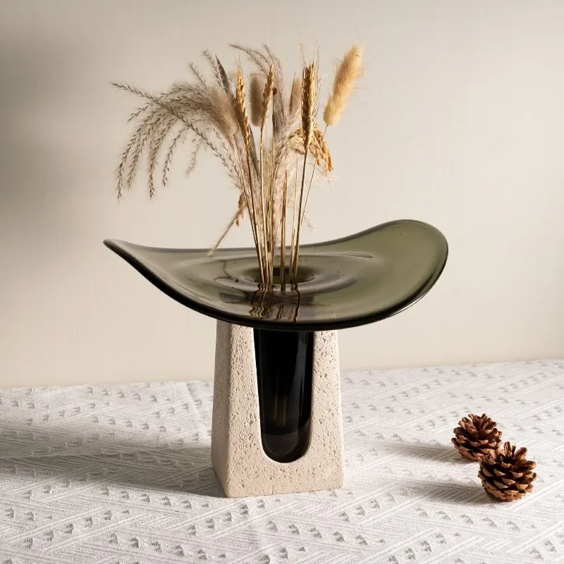 Modern Glass Vases Living Room Coffee Table Vase Multifunctional Storage Flower Bottle Ornament Home Decoration Accessories