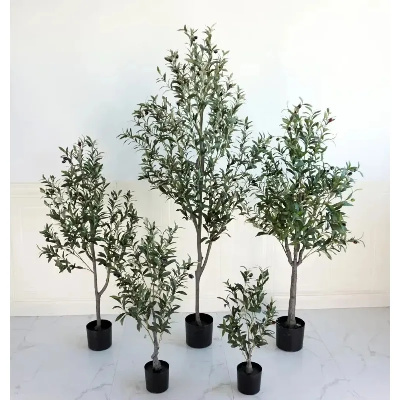 맞춤형 90cm 120cm 150cm 180cm 210cm 240cm 플라스틱 인조 화분 식물 인공 올리브 나무 실내 홈 장식용