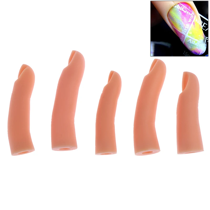 5 Teile/satz Nail art Trainer Praxis Training Finger Modell Acryl Gel Salon Werkzeuge