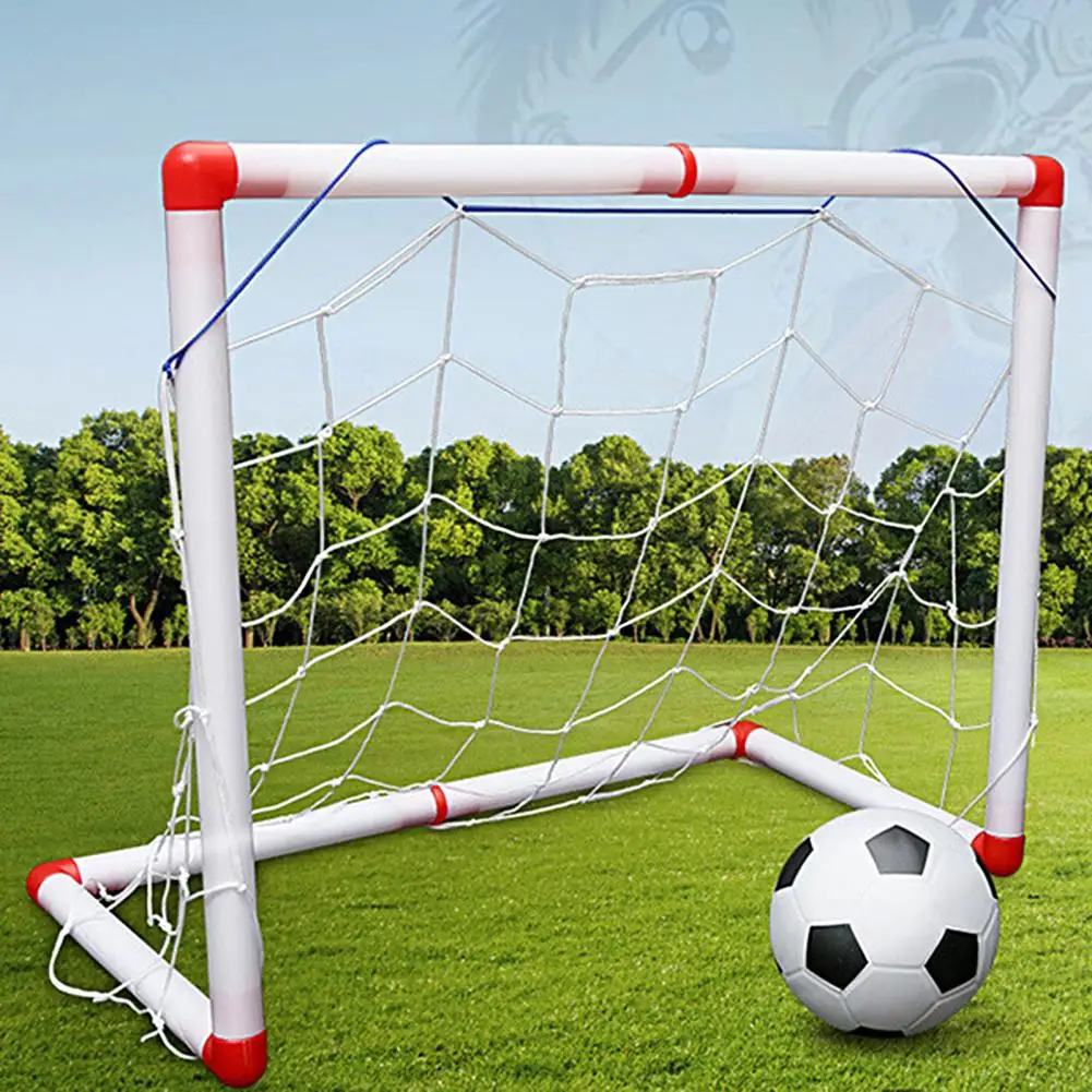 1 Set Mini Football Toy Portable Folding Soccer Goal Training 56/86/106/120cm Children Soccer Goal Net Ball Pump Post