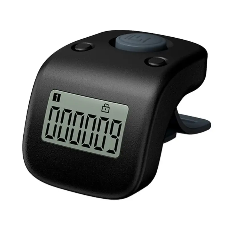 Portable Digital LCD Finger Ring Tally Counter Multi-color 6 Channel Counting 6 Digit Bead Prayer Counter Clicker