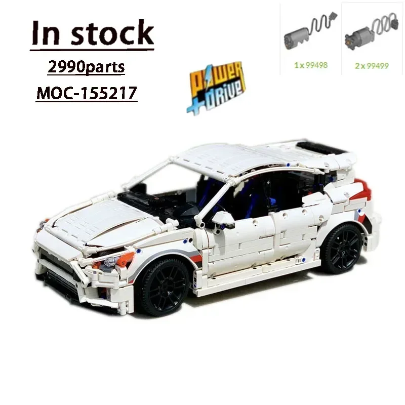 White New RS MK3 Electric Sports Car Assembly Splicing Building Block Model 2990 Car Building Block Parts Kids Birthday Toy Gift