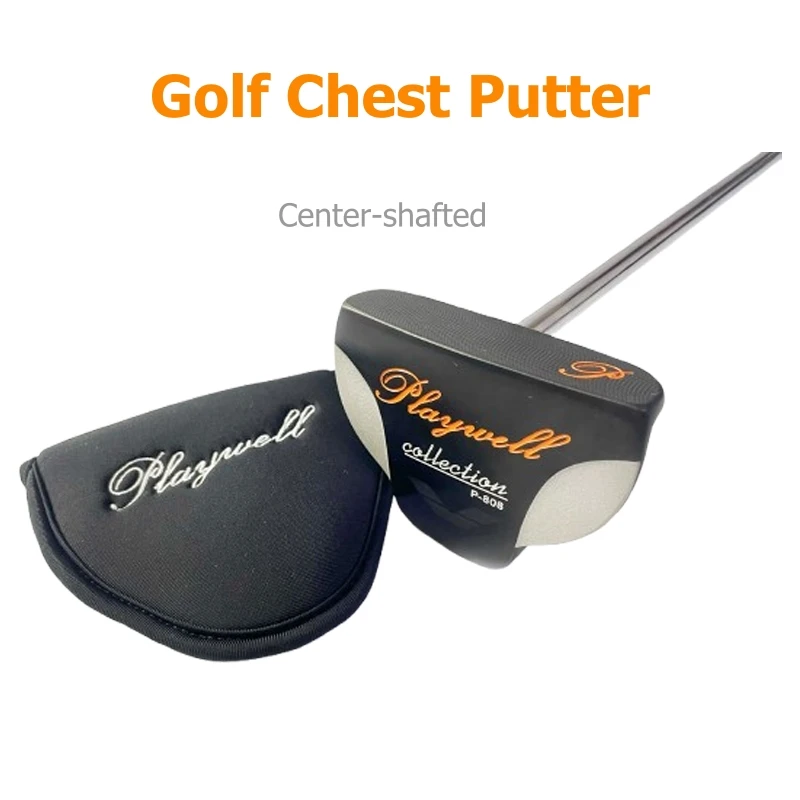 Golf Broomstick Putter High M.O.I Chest Putter Centre-shafted Long Putter Right-Handed Golf Belly Putter with Headcover 45” Long