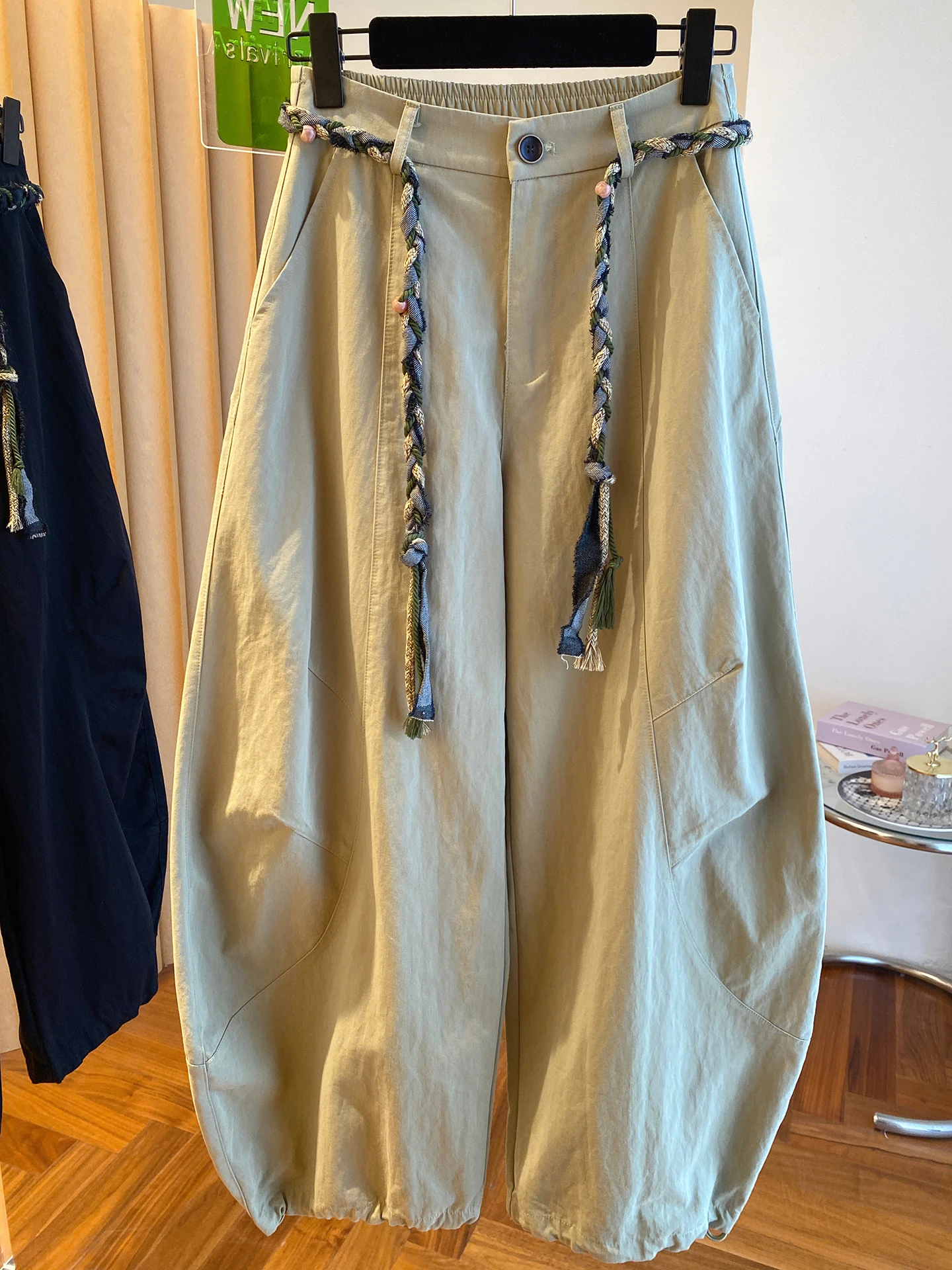 Hose für Damen, Baggy, Winter, Wolle, mit Fleece gefüttert, verdickt, gepolstert, Plüsch, Anti-Kälte, winddicht, Outdoor, Cargo-Stil, funktionell, Vintage