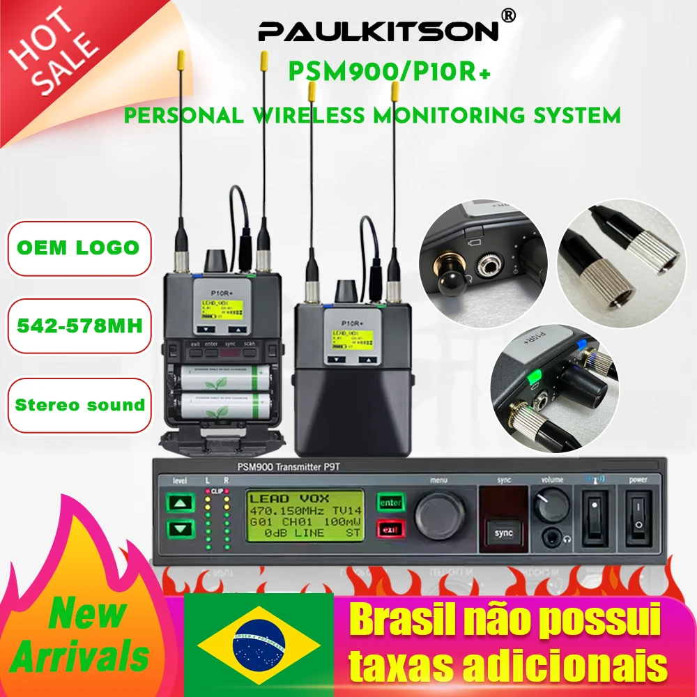 Sistema de monitoreo intrauditivo PSM900, transmisor P9T, receptor P10R, sistema de monitoreo inalámbrico estéreo para estudio de grabación de escenario, 542-578MHz
