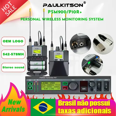 PSM900 In-Ear Monitoring System P9T Transmitter P10R Receiver Stage Recording Studio Stereo Wireless Monitoring System542-578MHz