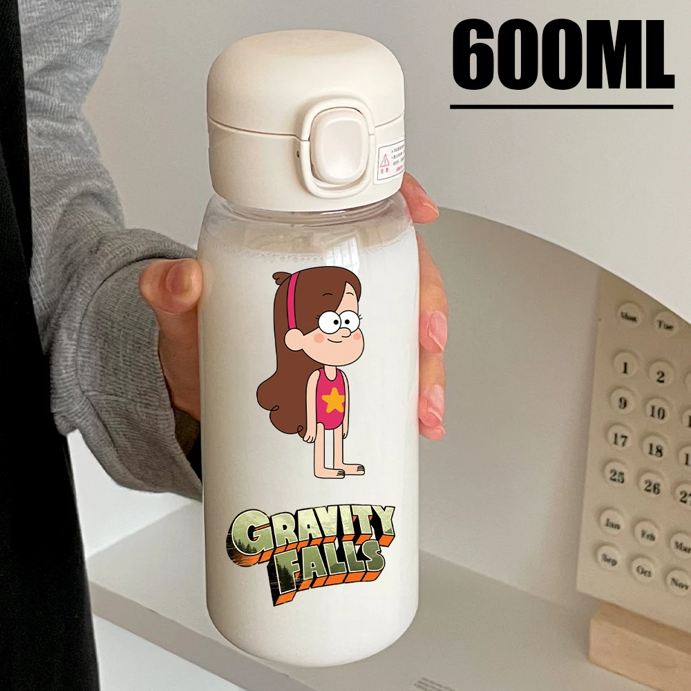 Disney Gravity Falls 600ML Water Cup Dipper Mabel Large Capacity Portable Transparent PcLeak Resistant  Drinking Water Bottle