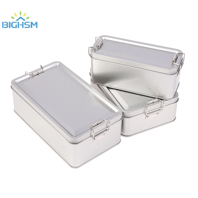 Rectangular Tinplate Cookie Tins Box With Lid Dustproof Home Kitchen Desktop Storage Tin For Candy Coffee Tea Jewelry Chocolate