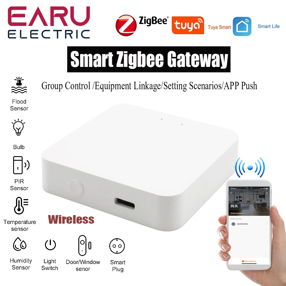 Tuya Wireless Zigbee Bridge Smart Home Zigbee Gateway Hub telecomando dispositivi Zigbee Smart Life APP per Alexa Google Home