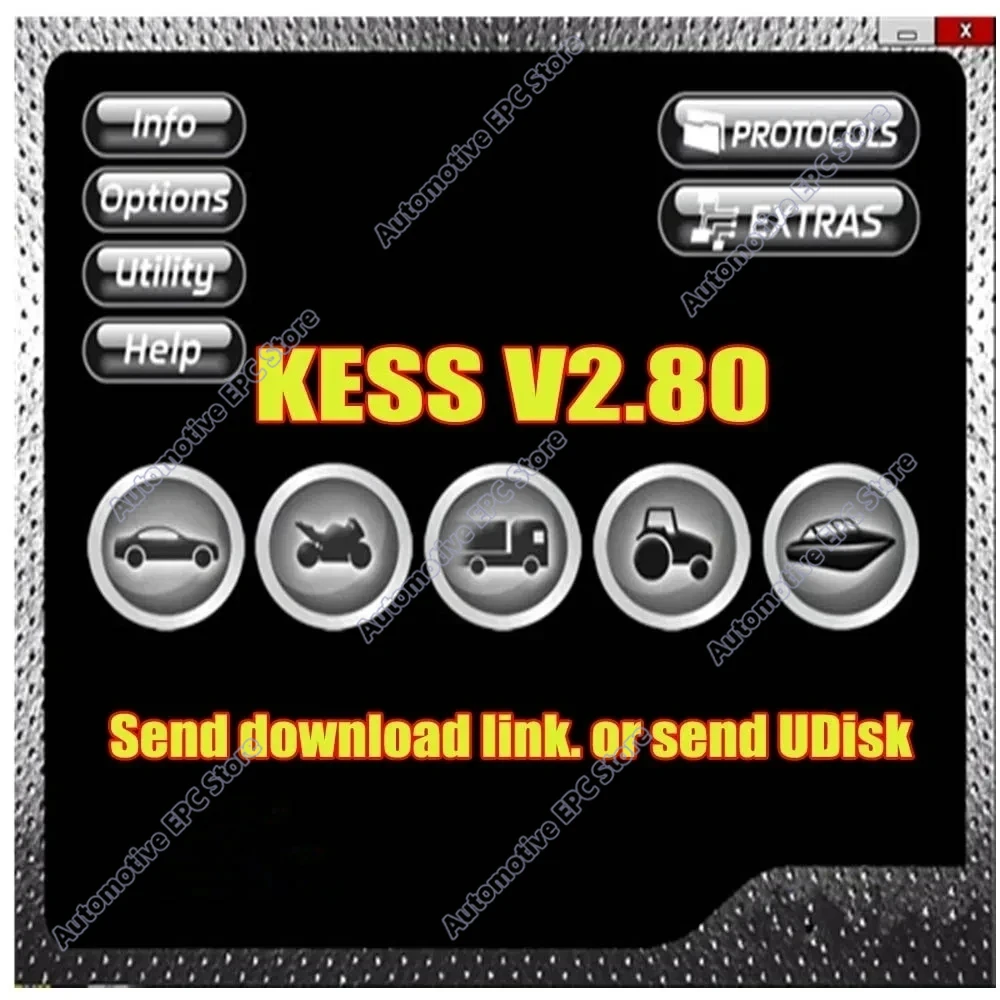 Ksuite 2.80 Ktag Software for vehicle repair, including cars, trucks, bicycles, tractors, boats, compatible with KESS V2 V5.017