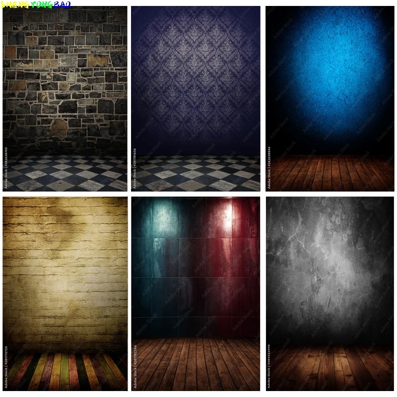 

Vinyl Custom Vintage Brick Wall Wooden Floor Photography Backdrops Photo Background Studio Prop HK-03