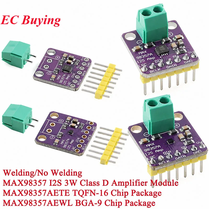1Pc-10Pcs MAX98357 I2S 3W Class D Amplifier Breakout Interface DAC Decoder Module Filterless Audio Board For Raspberry Pi ESP32