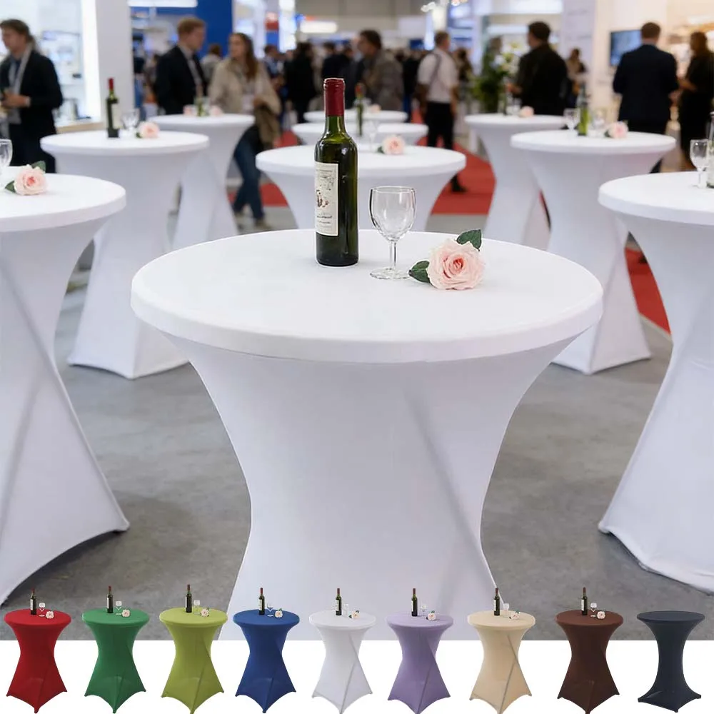 

Non-slip Round Tablecloth Cocktail Table Cover Spandex Table Cloth for Bar Hotel Party Wedding Outdoor Table Cloth 테이블보 Скатерть