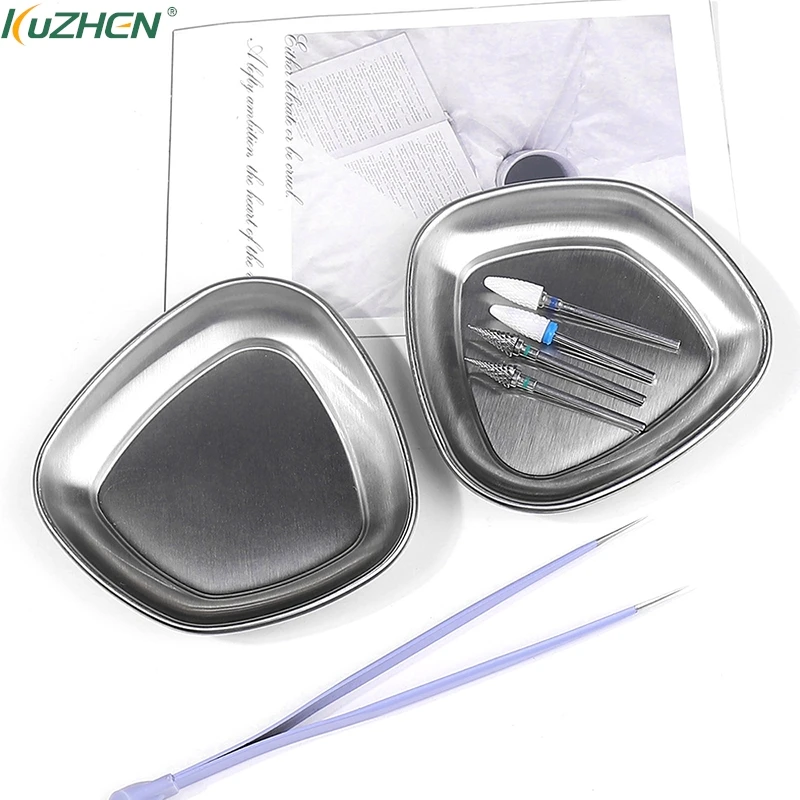 Nail Disinfection Tray Nail Dental Surgical Stainless Steel Storage Tray Bit Tweezers Clipper Art Equipment Clean Container Tool