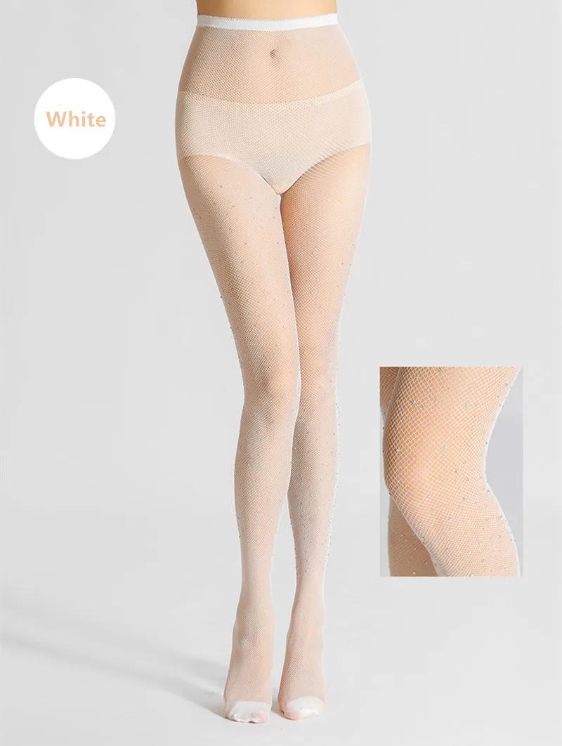 1/4 Paar Übergrößen-Netzstrümpfe mit Strass für Damen, Schwarz, Sexy, Ultra-Glitzernd, Hohe Taille, Netzstrumpfhose, Damen-Party-Leggings – Detail 32