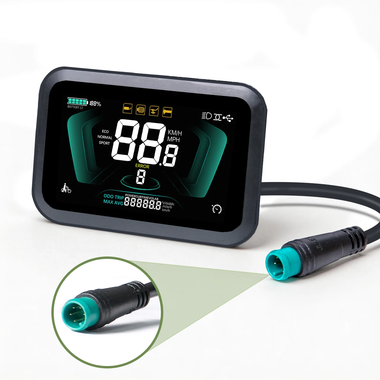 YOLIN-61F Electric Bike LCD Display | 24V/36V/48V E-Bike Meter With PAS, Speed, Odometer & Error Code