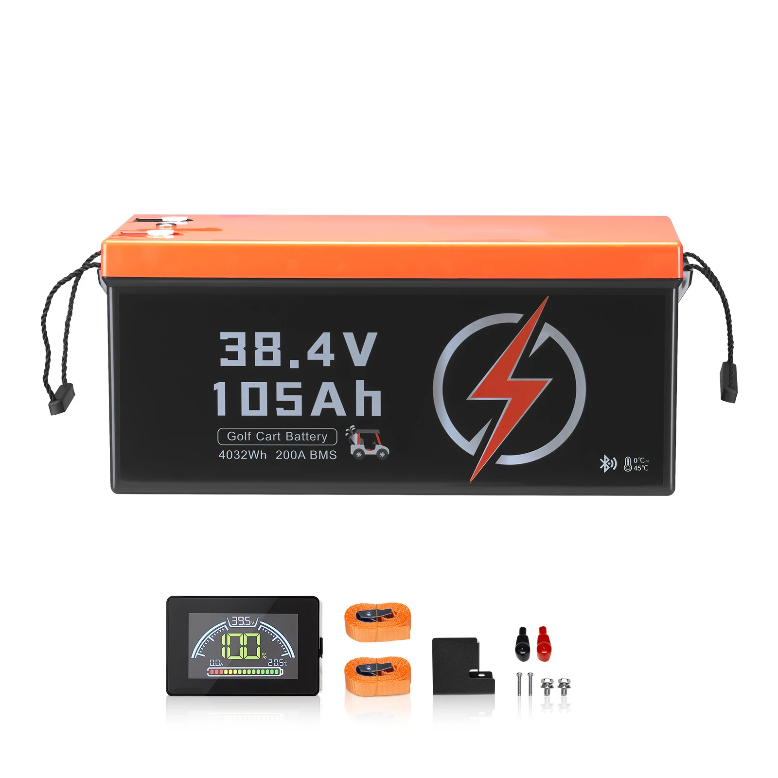 

SucceBuy 105Ah Golf Cart Lithium Battery & 200A BMS, LCD Monitor + Mobile APP LiFePO4 Battery & 600A Peak Current for Golf Carts