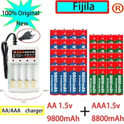 NEW 1.5V Rechargeable Battery, AAA 8800mah + AA 9800mah, Alkaline Technology, Suitable for Remote Control, Toys/computers, Etc