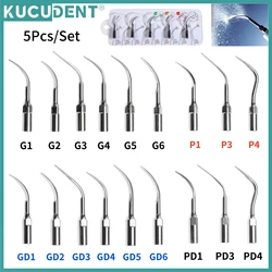 KUCUDENT 5pcs Dental Scaler Tip fit for EMS/WOODPECKER/SATELEC/DTE/NSK Ultrasonic Scaler Handpiece G/GD/P/PD Scaling Tips