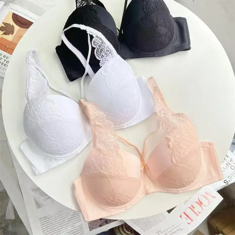 

Французское сексуальное кружевное нижнее белье пуш-ап размера плюс, толстый мм, тонкая чашка, бюстгальтер с большой грудью, небольшой комплект с подтягивающим бюстгальтером