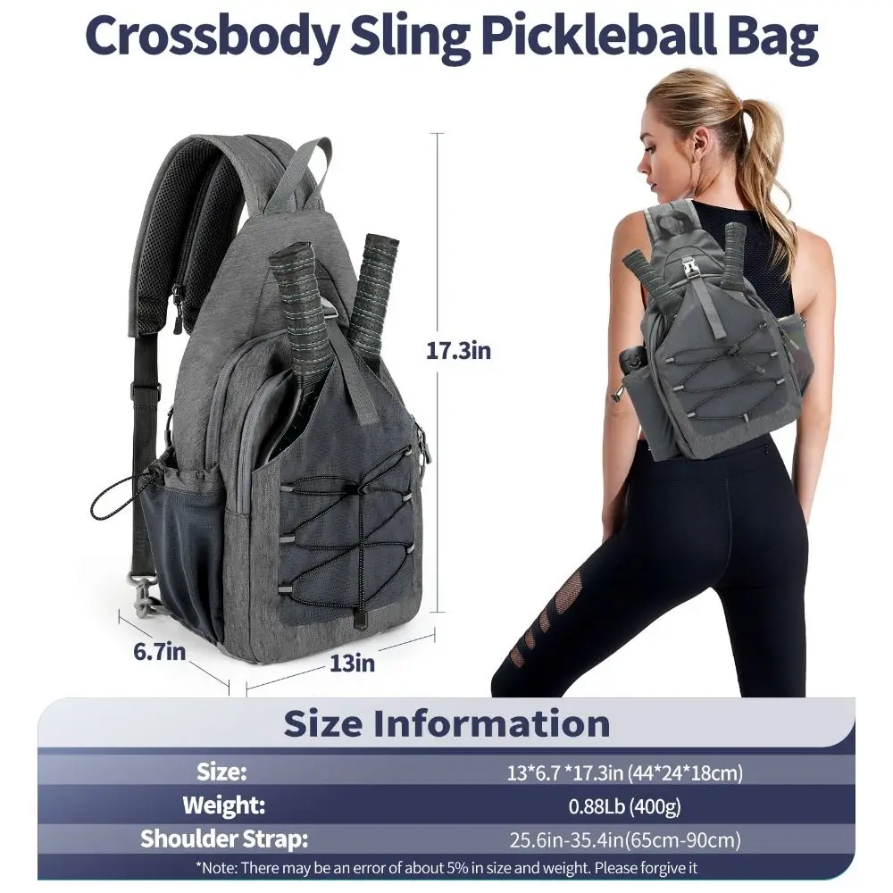 Large Capacity Pickleball Rackets Backpack Holds 2 Rackets Adjustable Pickleball Paddle Bag with Hanging Hook Lightweight