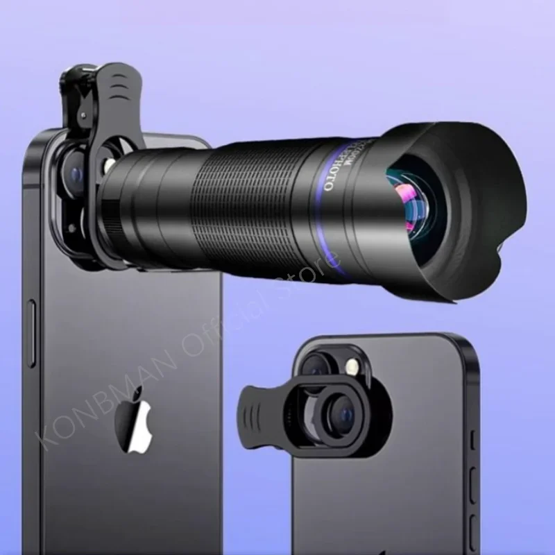 36X mobile phone shooting four in one wide-angle lens kit telescopic zoom macro fisheye mobile phone telescopic camera lens