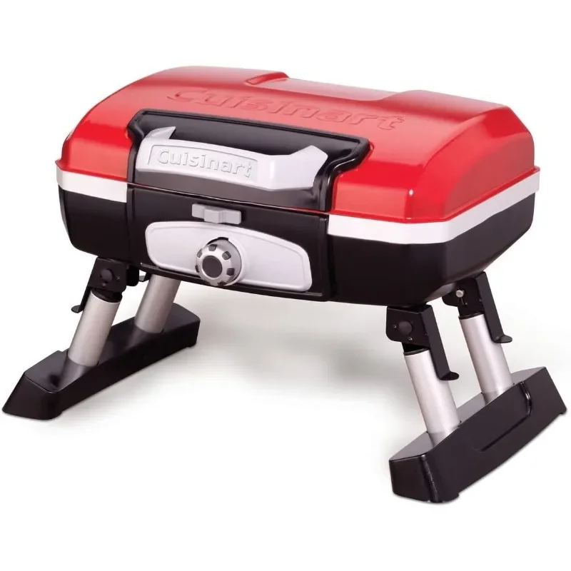 Petit Gourmet Portable Tabletop Propane Gas Grill, Red 17.6 x 18.6 x 11.8-Inch