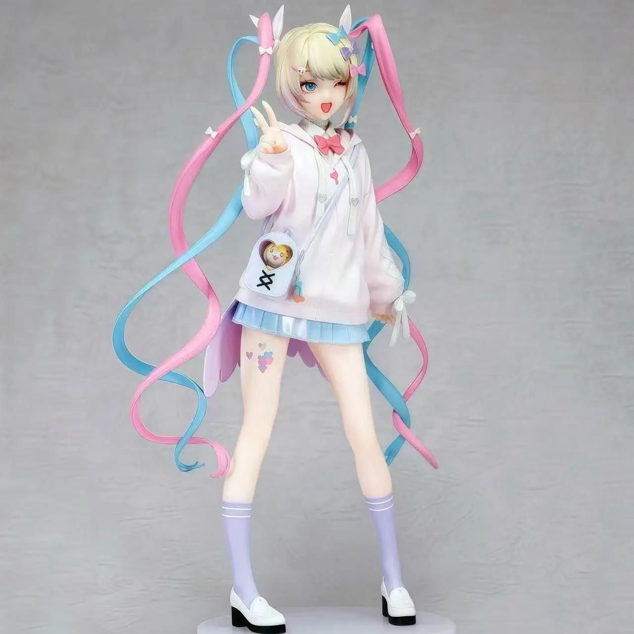Omgkawaiiangel OMGkawaiiAngel Figure NEEDY GIRL OVERDOSE Anime Girl Statue, Kawaii Pastel Twin Tails Casual Outfit PVC Collectib