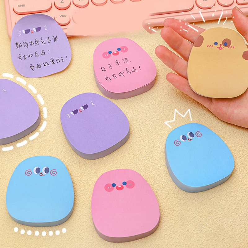 60 Sheets Creative Cartoon Memo Pads Cute Colored Emoticon Sticky Notes Leaving Messages Sticking Paper For Kids Gift