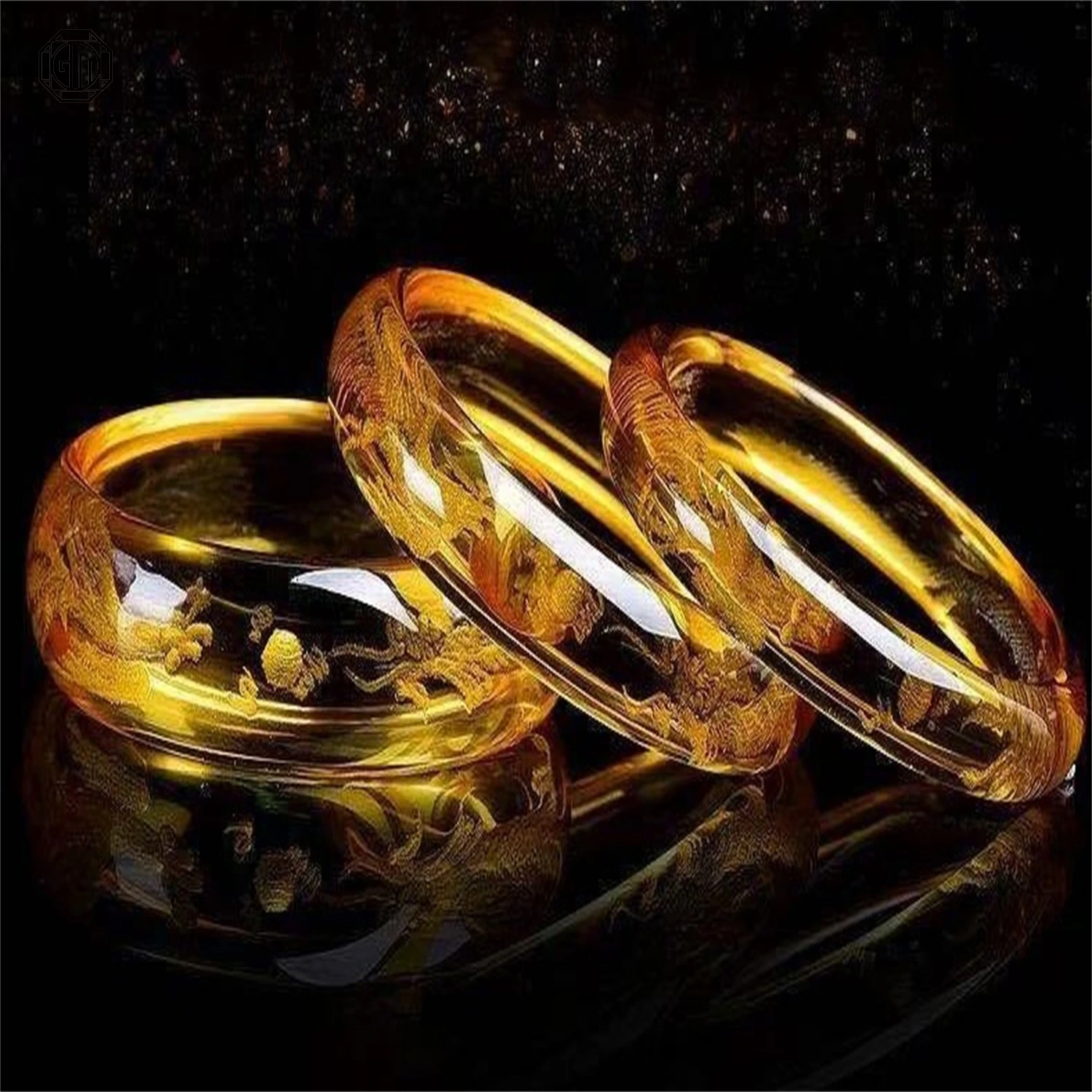 Korean Style Brazil Yellow Crystal Dragon Phoenix Bangle Women Thin Bangle Live Stream Supply Factory Wholesale