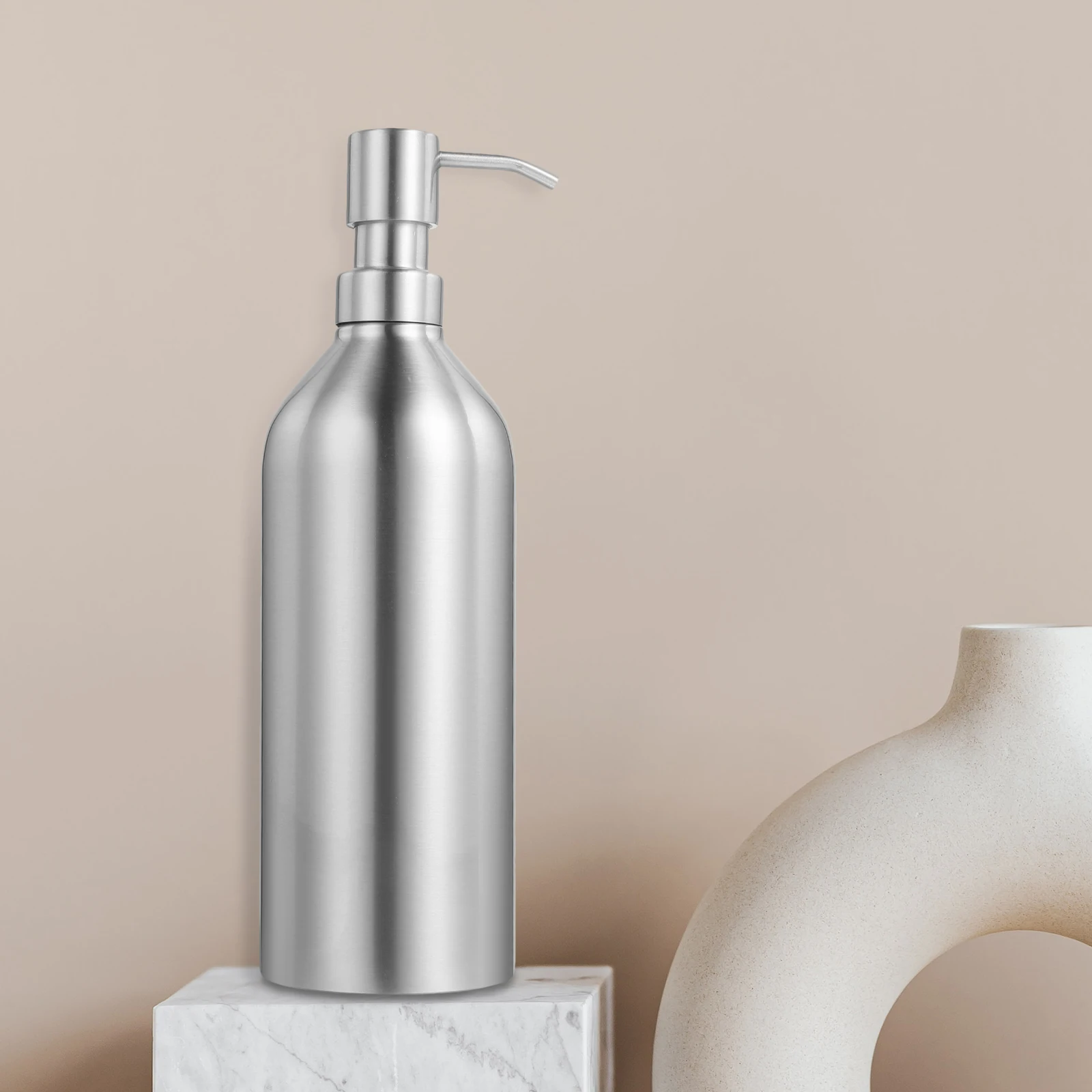 

Stainless Steel Soap Dispenser 304 Grade Refillable Pump Bottles for Hand Shampoo Bathroom Kitchen Flat Bottom