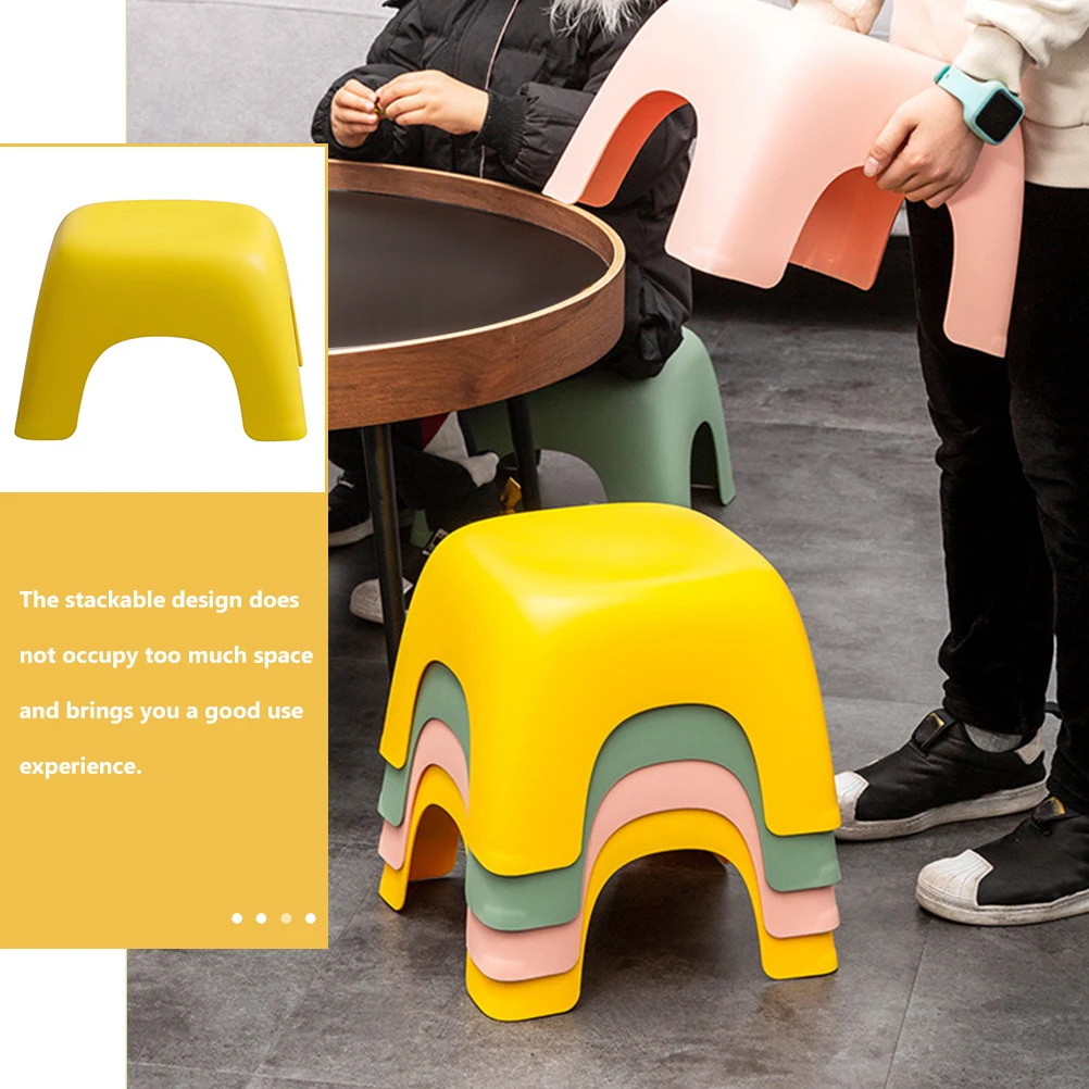 

Kids Plastic Stool Non-Skid Stackable Children Footstool Lightweight Step Stool for Home Bathroom Kindergarten