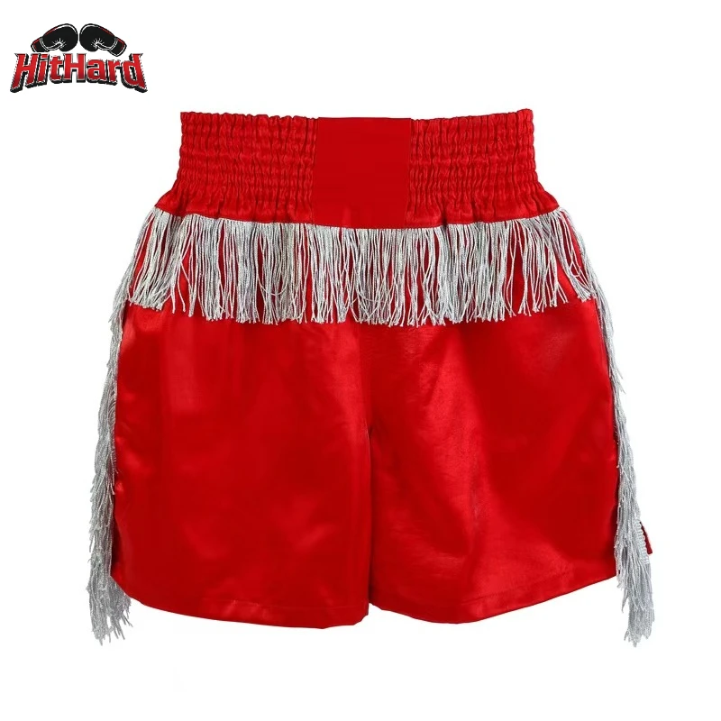 Premium Boxing Pants Tassel Muay Thai Shorts Men Women Kids Martial Arts Jiujitsu MMA Fight Trunks Wrestling Kickboxing Shorts