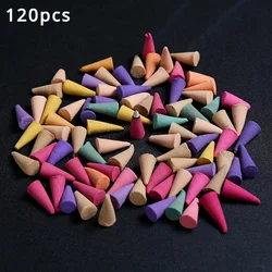 120/60Pcs Natural Incense Cones Mixed Flavor Granules Insence Floral Lavender Sandalwood Cones Meditation Tea Room Home Decor