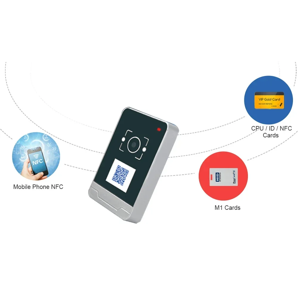 Lettore di schede di controllo accessi per scanner di codici QR ID RD009 4G TCP/HTTP IC con schermo QR Wiegand