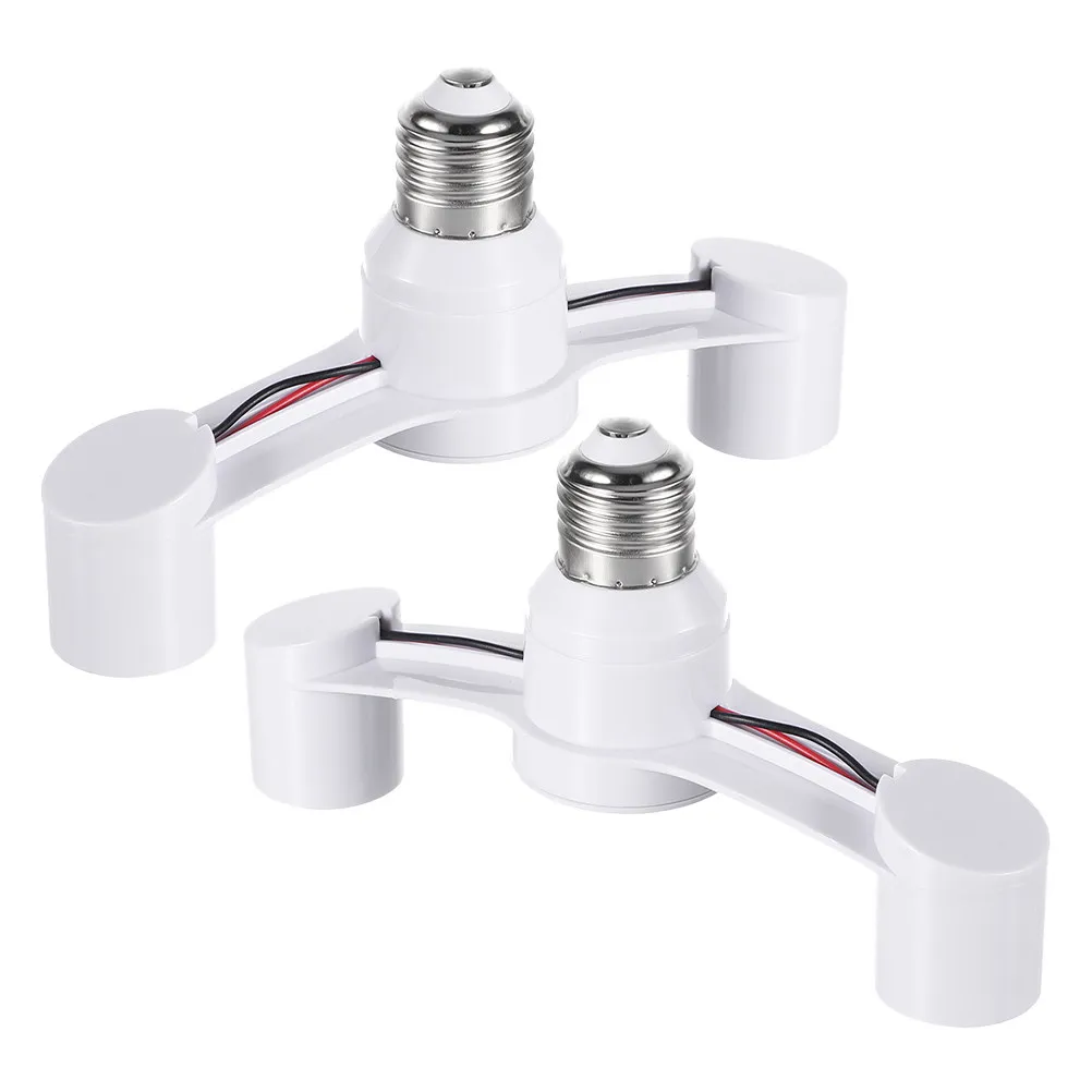 2Pcs E27 Lamp Holder Socket Converter Dual Bulb Splitter Adapter for LED Light Socket Outlet Home Garage Basement