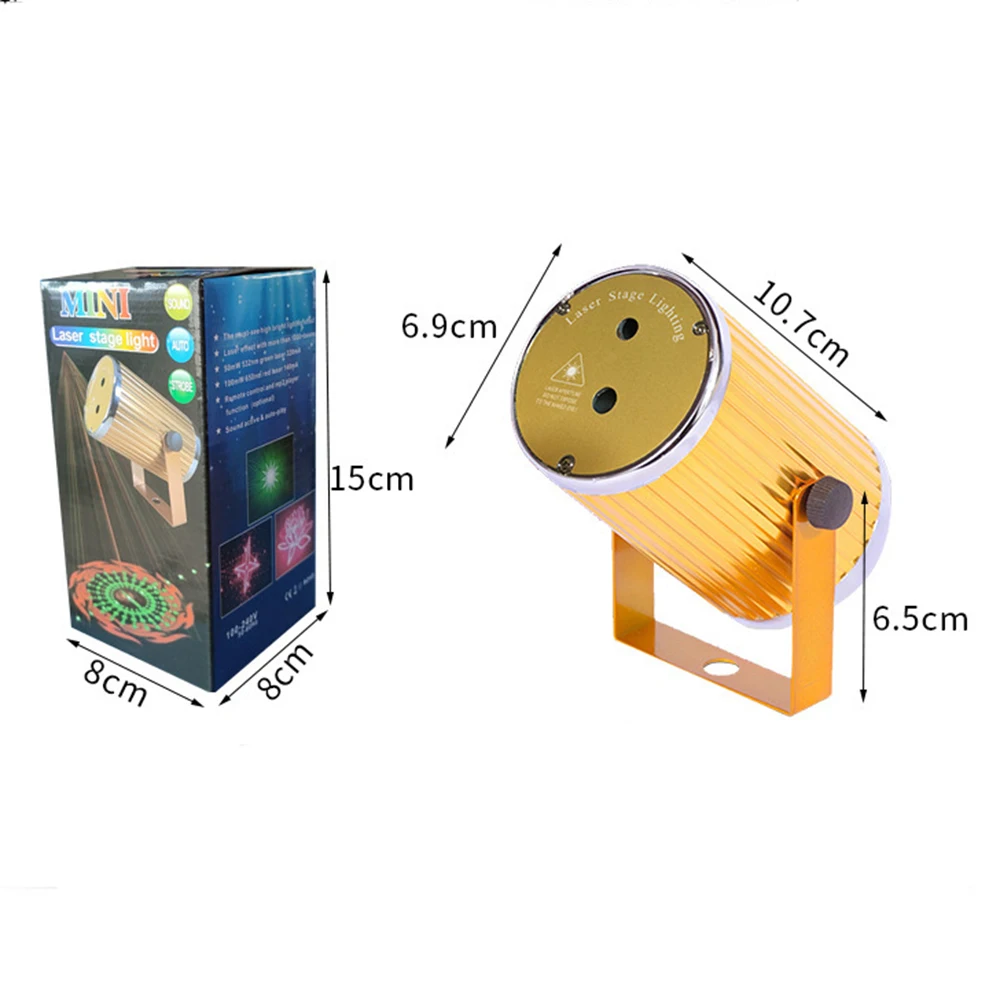 36 modalità RGB Laser Light LED Disco Light Projection Lamp Effect Light Stage Lights Party DJ KTV Holiday Tow lampada Flash gialla