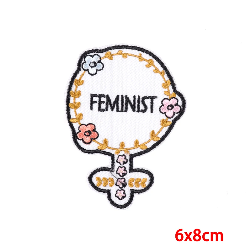 Feminist Patch Girl Power Embroidered Patches On Clothes Iron On Patches for Clothing Thermoadhesive Patches On Clothes Jacket